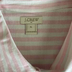 🌺 J. Crew Pink and White Striped Shirt
